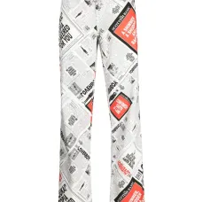 Широкие джинсы с газетным принтом