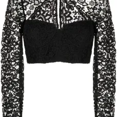 Укороченный топ с кружевом