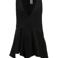 Атласный топ без рукавов с оборками