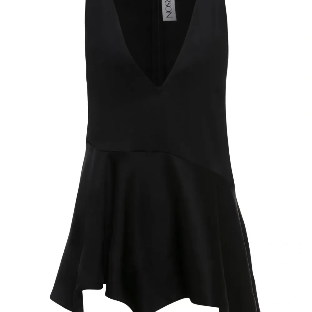 Атласный топ без рукавов с оборками Атласный топ без рукавов с оборками