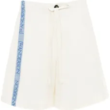 Широкие брюки с логотипами на лампасах