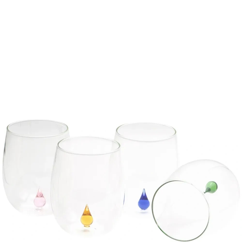 Набор из четырех стаканов с 3D-декором