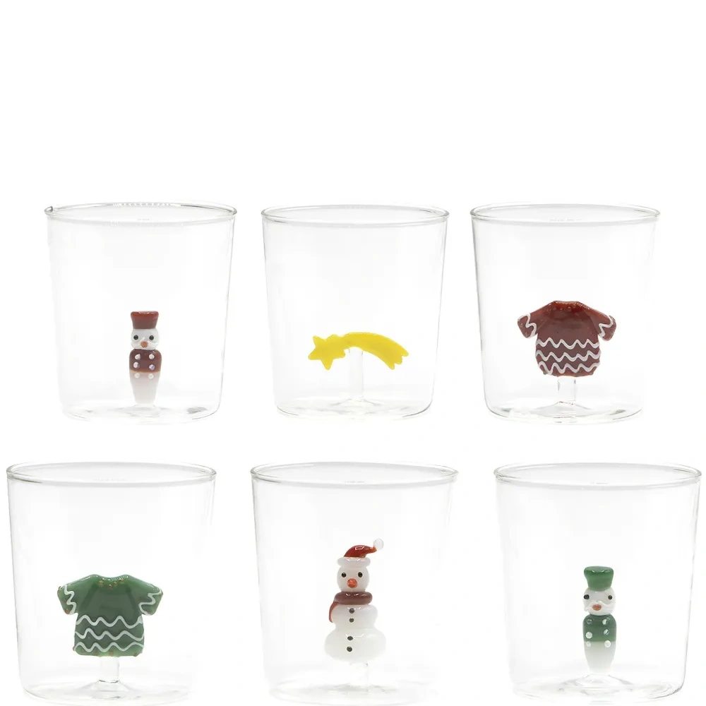 Набор из шести стаканов с 3D-декором