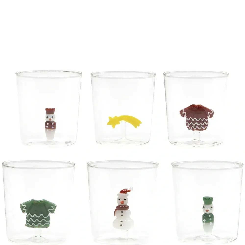 Набор из шести стаканов с 3D-декором