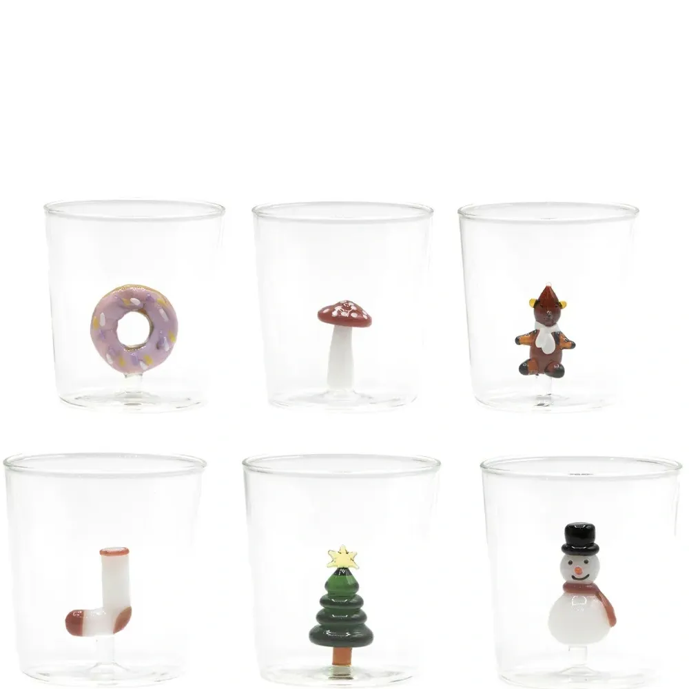 Набор из шести стаканов с 3D-декором