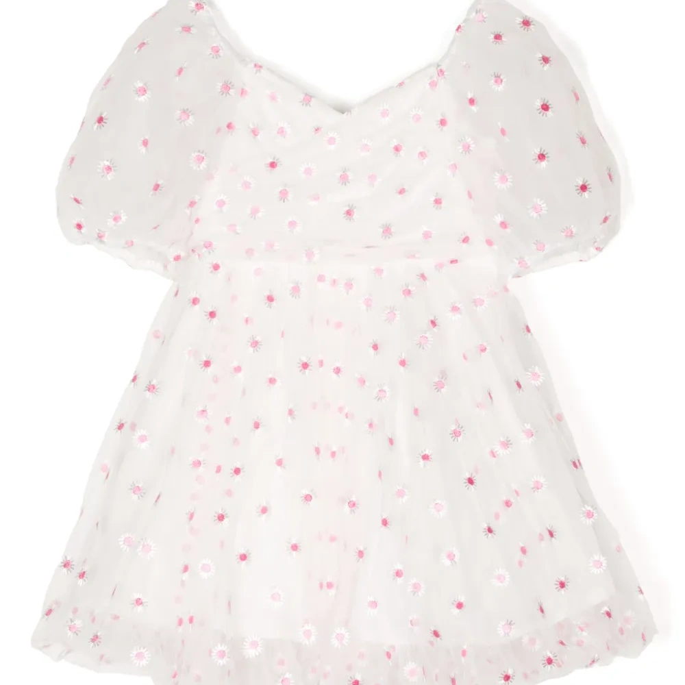 Платье с короткими рукавами и цветочным принтом