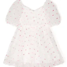 Платье с короткими рукавами и цветочным принтом