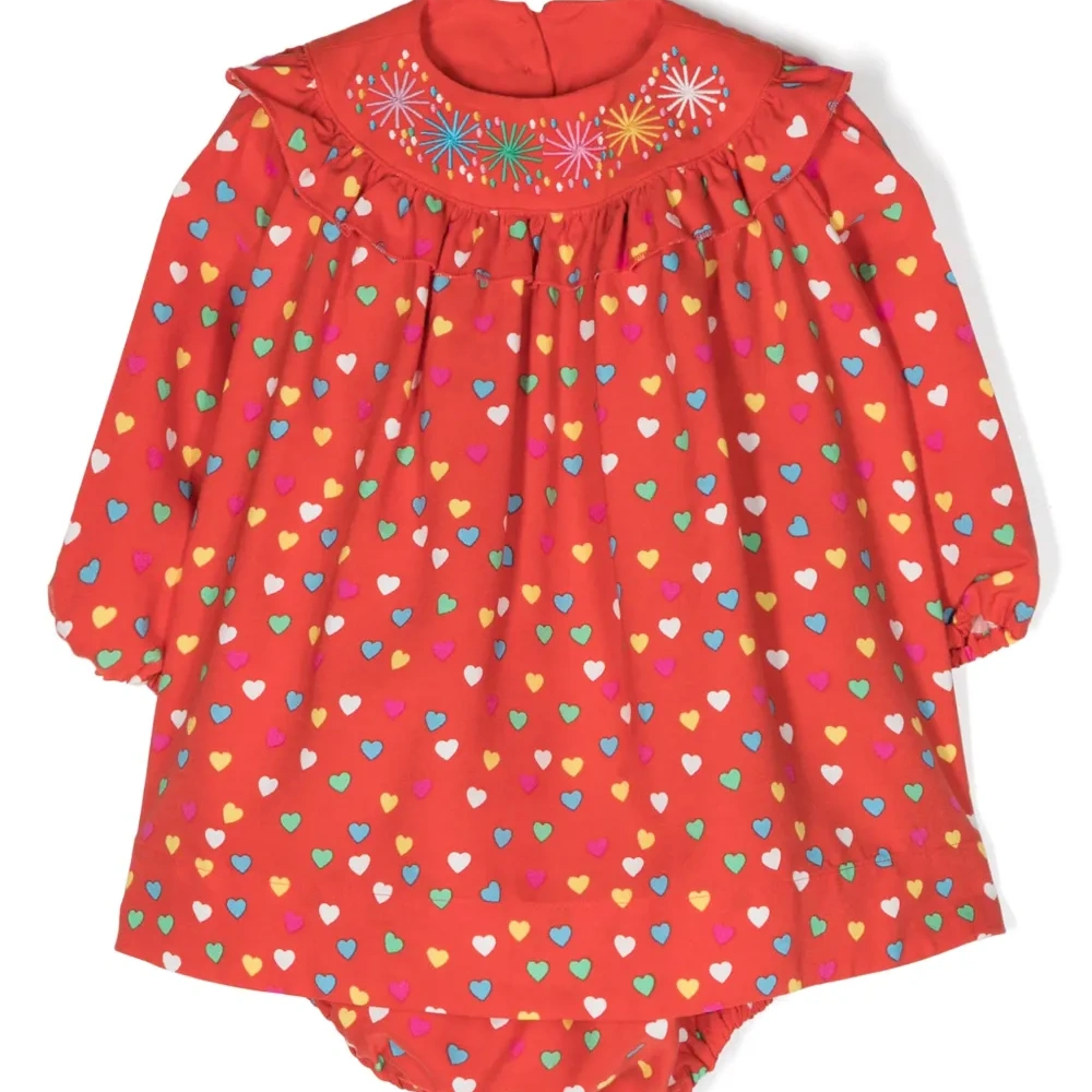 Платье с оборками и принтом