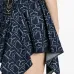 Monogram-pattern asymmetric miniskirt