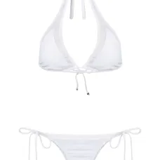 Sheer-panels triangle bikini