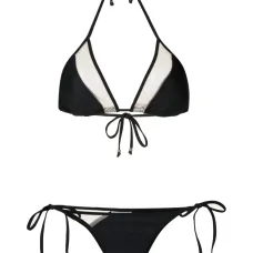 Sheer-panels triangle bikini