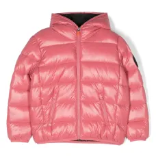 Пуховик с капюшоном и нашивкой-логотипом