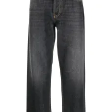 Укороченные джинсы с нашивкой-логотипом