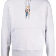 Меланжевое худи с принтом