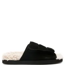 Шлепанцы с отделкой из шерпы