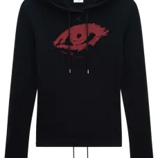 Сетчатое худи с графичным принтом