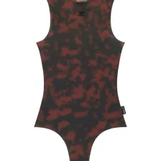 Боди с высоким воротником и принтом