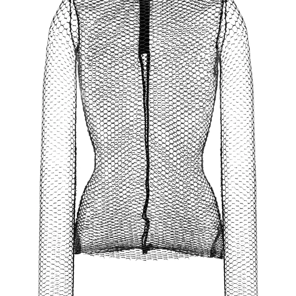 Полупрозрачный топ с длинными рукавами