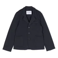 Logo-embroidered single-breasted blazer