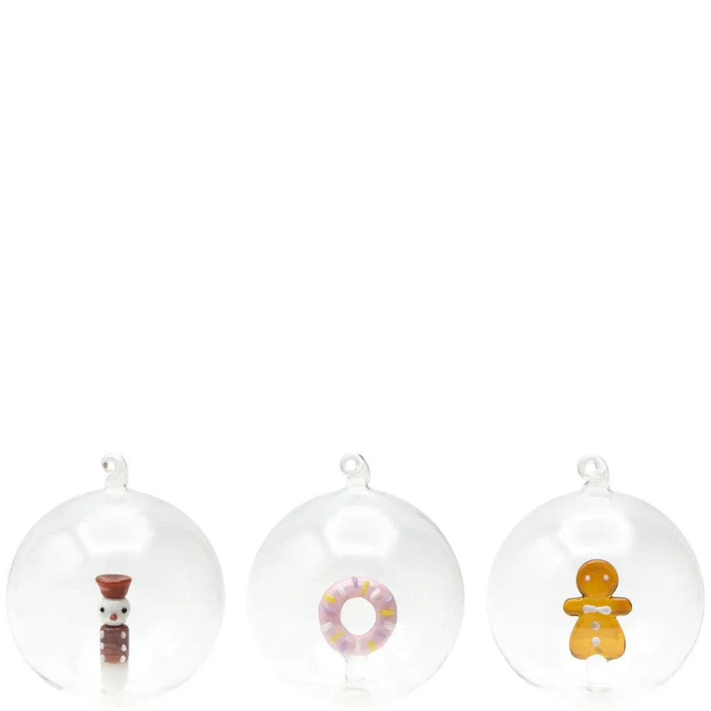 Набор из трех елочных шаров с 3D-декором
