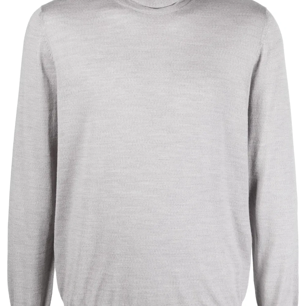 Шерстяной джемпер тонкой вязки с высоким воротником