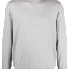 Шерстяной джемпер тонкой вязки с высоким воротником