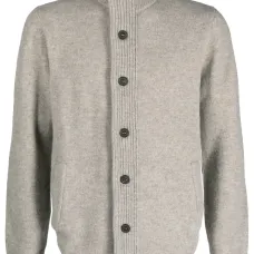 Шерстяной кардиган с высоким воротником