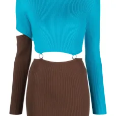 Двухцветное платье с вырезами Двухцветное платье с вырезами