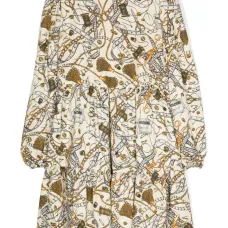 Платье с принтом и длинными рукавами