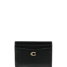 logo-plaque leather cardholder