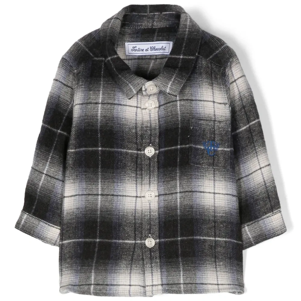 Клетчатая рубашка с нашивкой-логотипом