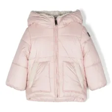 Пуховик с капюшоном и подкладкой из шерпы