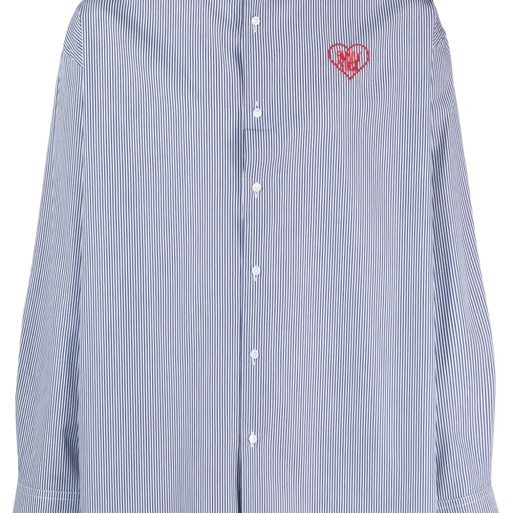 Полосатая рубашка с вышитым логотипом