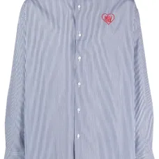 Полосатая рубашка с вышитым логотипом