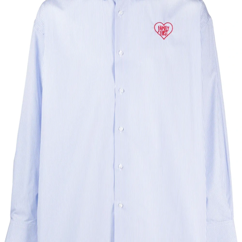 Полосатая рубашка с вышитым логотипом