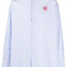 Полосатая рубашка с вышитым логотипом