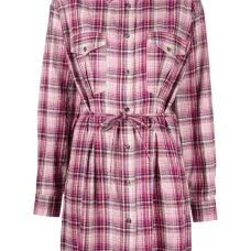 Клетчатое платье-рубашка с кулиской