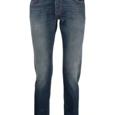 узкие джинсы с эффектом потертости