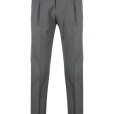 Зауженные брюки строгого кроя с заниженной талией