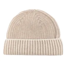 Кашемировая шапка бини в рубчик
