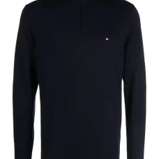 Джемпер с воротником на молнии и вышитым логотипом