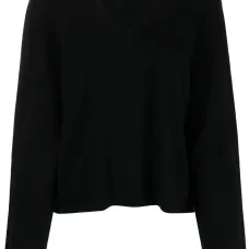 Джемпер из смесового кашемира с V-образным вырезом