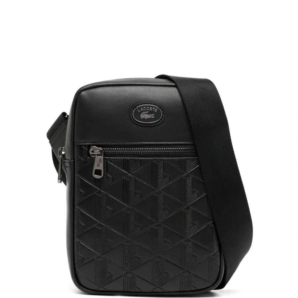 Сумка-мессенджер с тисненой монограммой