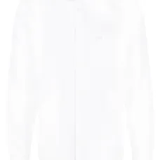 Logo-embroidered long-sleeve cotton shirt