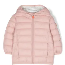 Пуховик с капюшоном и нашивкой-логотипом