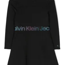 Платье-рубашка А-силуэта с логотипом