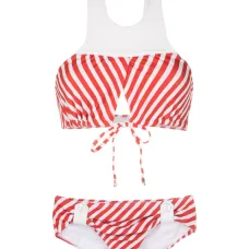 Бикини в полоску с вырезом халтер
