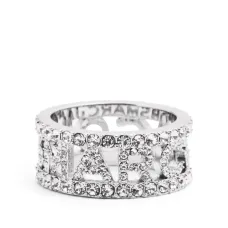 Кольцо с кристаллами и логотипом Кольцо с кристаллами и логотипом