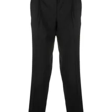 Шерстяные брюки строгого кроя со складками