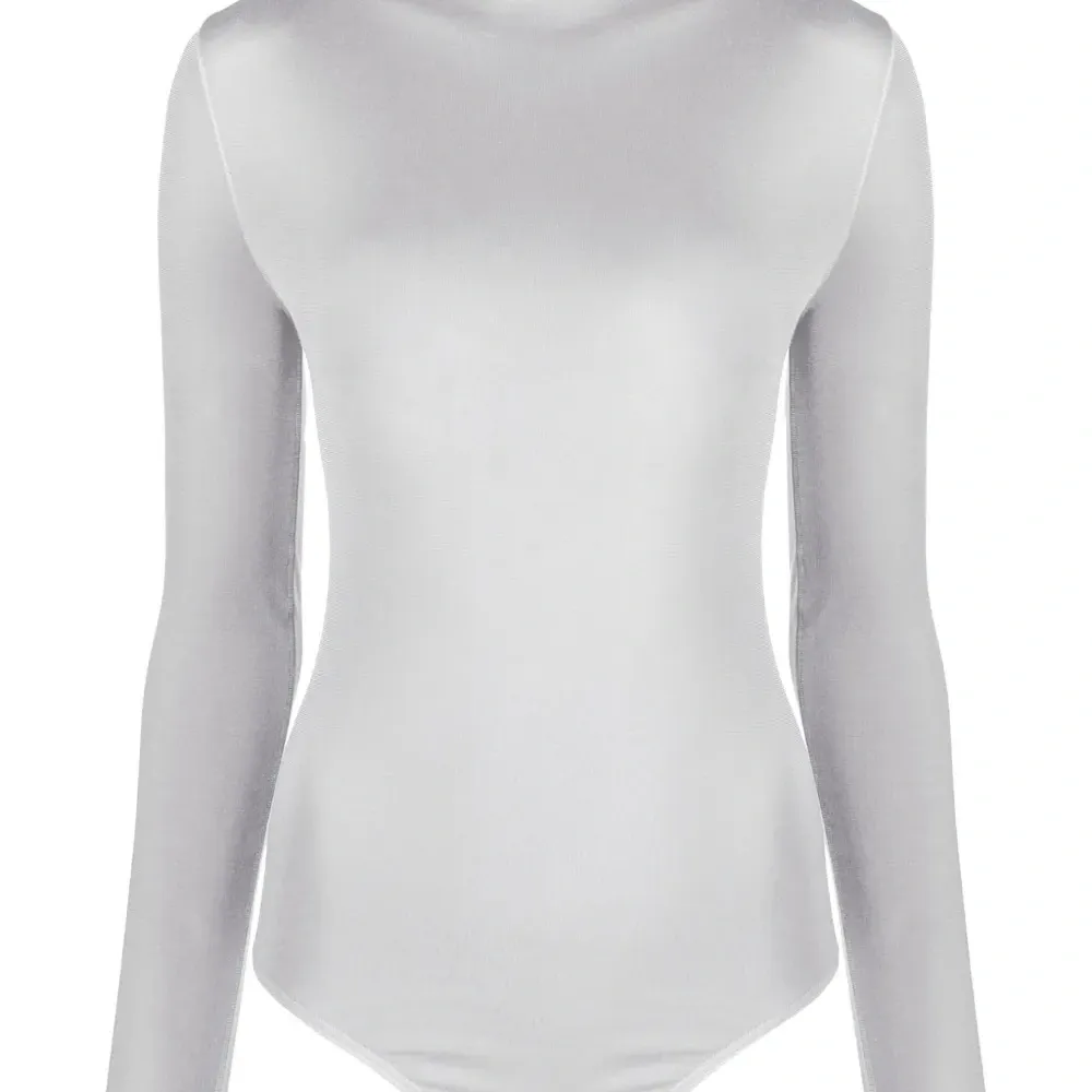 Боди с длинными рукавами и высоким воротником